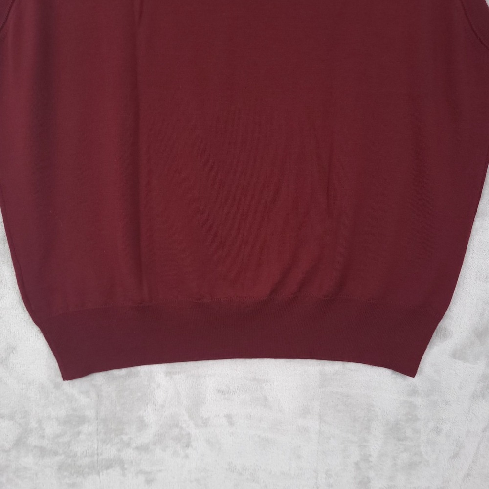 Brooks Brothers Italian Merino Wool Sweater Vest Men XL V-Neck Academia Teacher - Picture 10 of 12